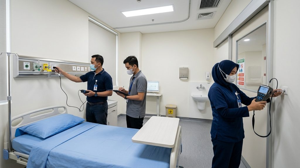 Bangun Rumah Rumah Sakit saat pemeriksaan teknis dan kesiapan operasional