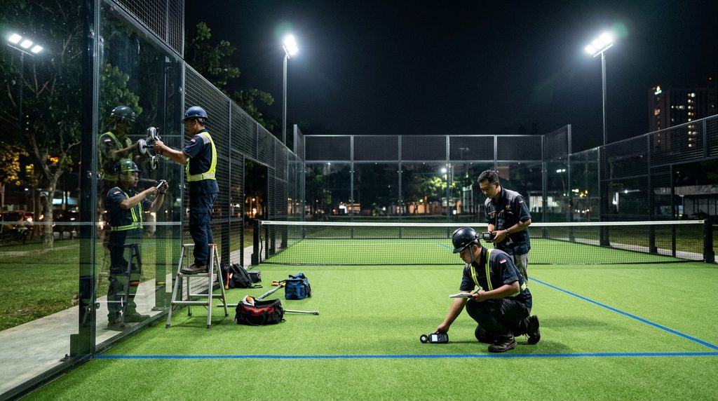 Kontraktor Lap Padel Bekasi pada tahap awal proyek Bekasi