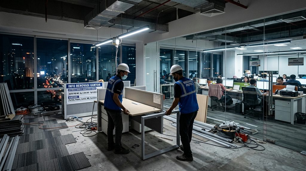 biaya renovasi kantor untuk proyek komersial profesional