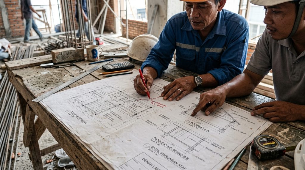 gambar kerja renovasi rumah dengan perencanaan teknis Smartrenov