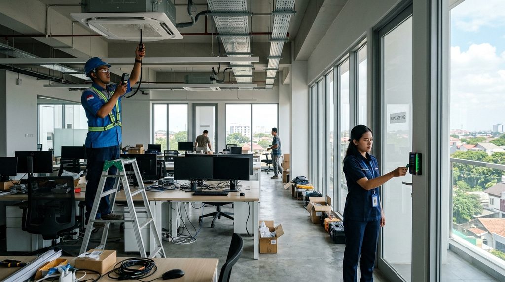 Kontraktor Kantor Depok saat pemeriksaan teknis dan kesiapan operasional