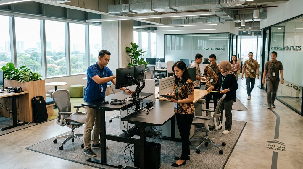 desain kantor modern untuk proyek komersial profesional