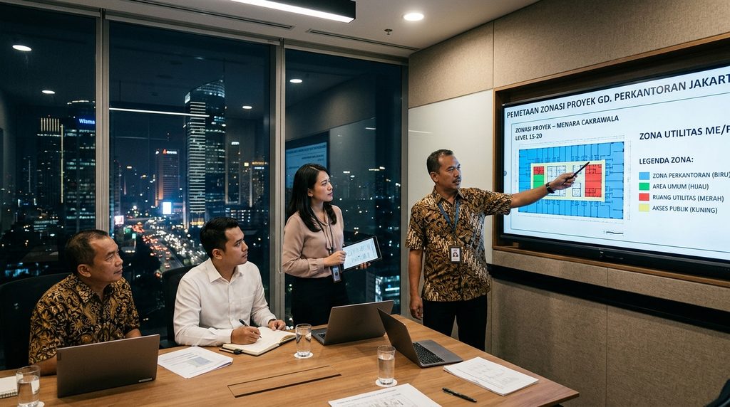 proses teknis renovasi kantor tanpa mengganggu operasional untuk properti komersial