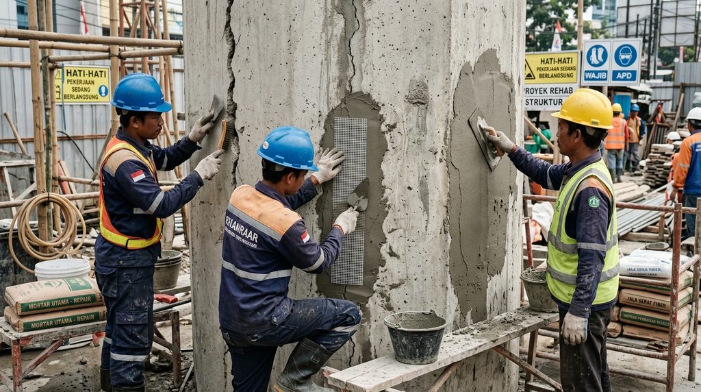 dinding rumah retak dalam proses kontrol dan pelaksanaan